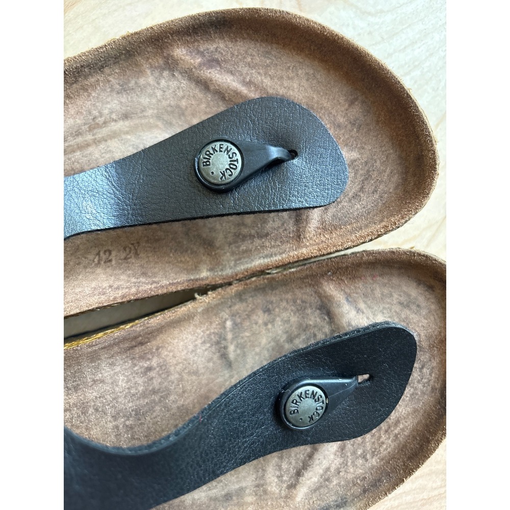Birkenstock Black Leather Thong Sandals - Picture 2 of 10